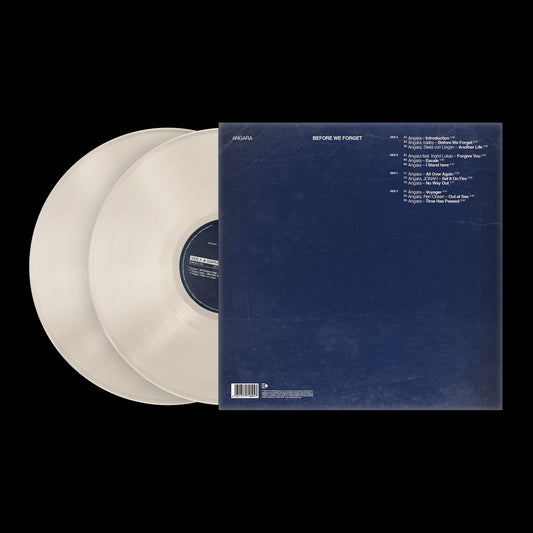 Angara – Before We Forget, 2LP: Rückseite mit Tracklist und cremeweißem Vinyl